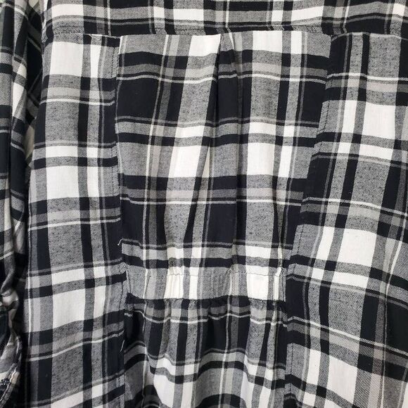 EST. 1946 Women’s Plaid Waterfall Open Front Cardigan Black White Plus Size 18/2 - Picture 7 of 10